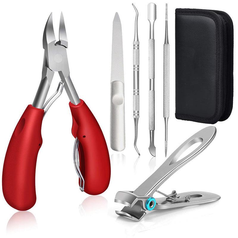 7 pcs Stainless Steel Nail Clippers Set for Thick and Ingrown Nails