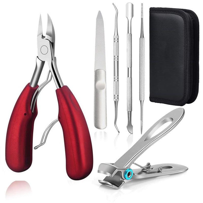 7 pcs Stainless Steel Nail Clippers Set for Thick and Ingrown Nails