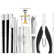 13-Piece Pedicure Nail Clippers Set for Home and Salon Use
