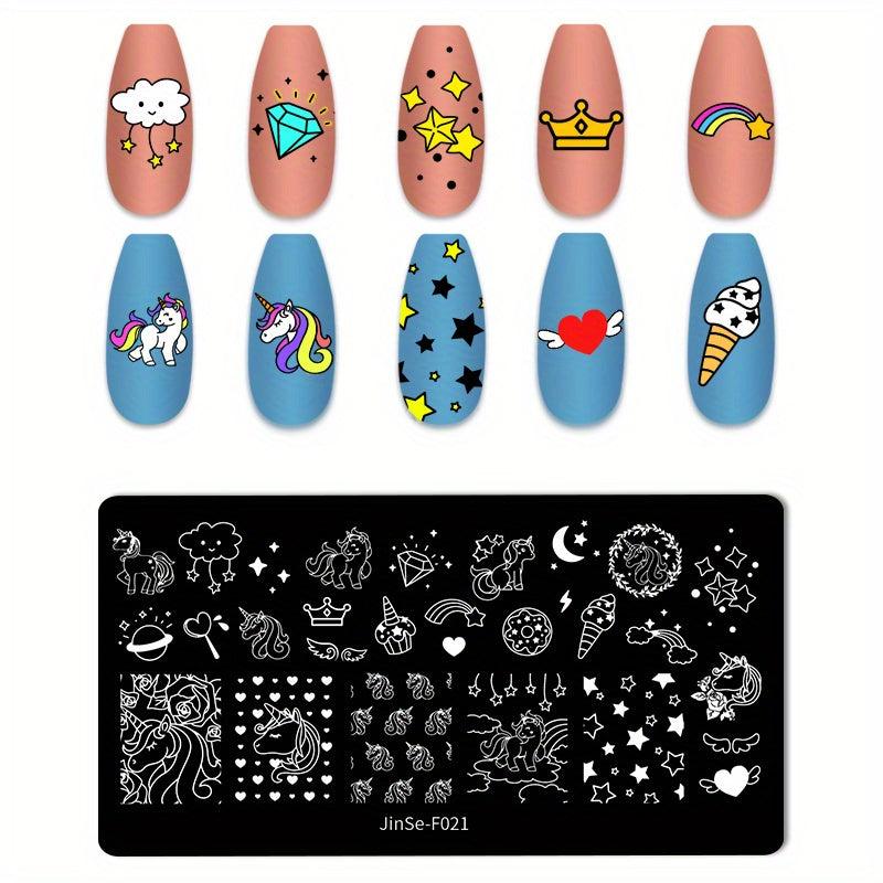 Animal Flower Unicorn Nail Stamping Plates Nail Art Decoration