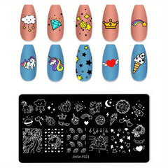 Animal Flower Unicorn Nail Stamping Plates Nail Art Decoration
