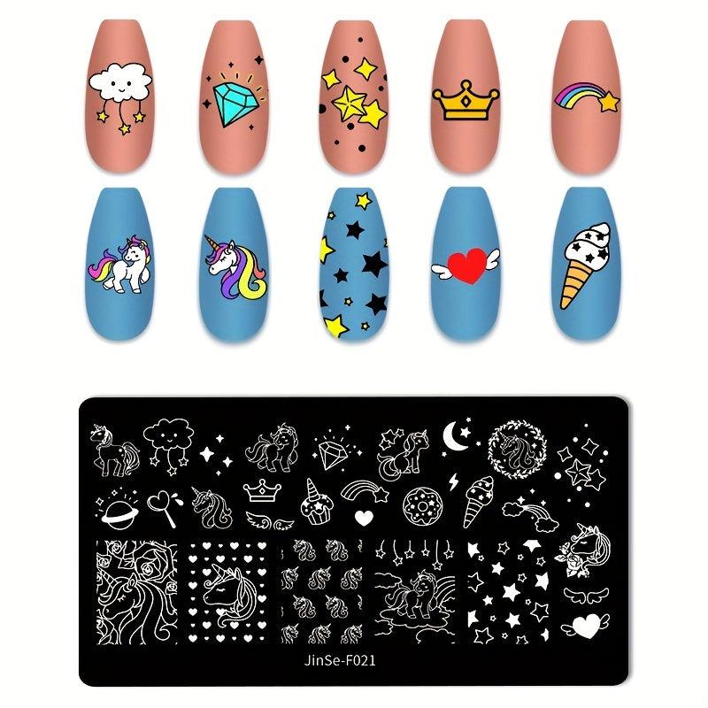 Animal Flower Unicorn Nail Stamping Plates Nail Art Decoration