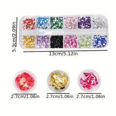36-Piece Nail Art Kit with Rhinestones, Foil, and Gems