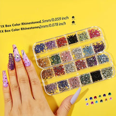 36-Piece Nail Art Kit with Rhinestones, Foil, and Gems