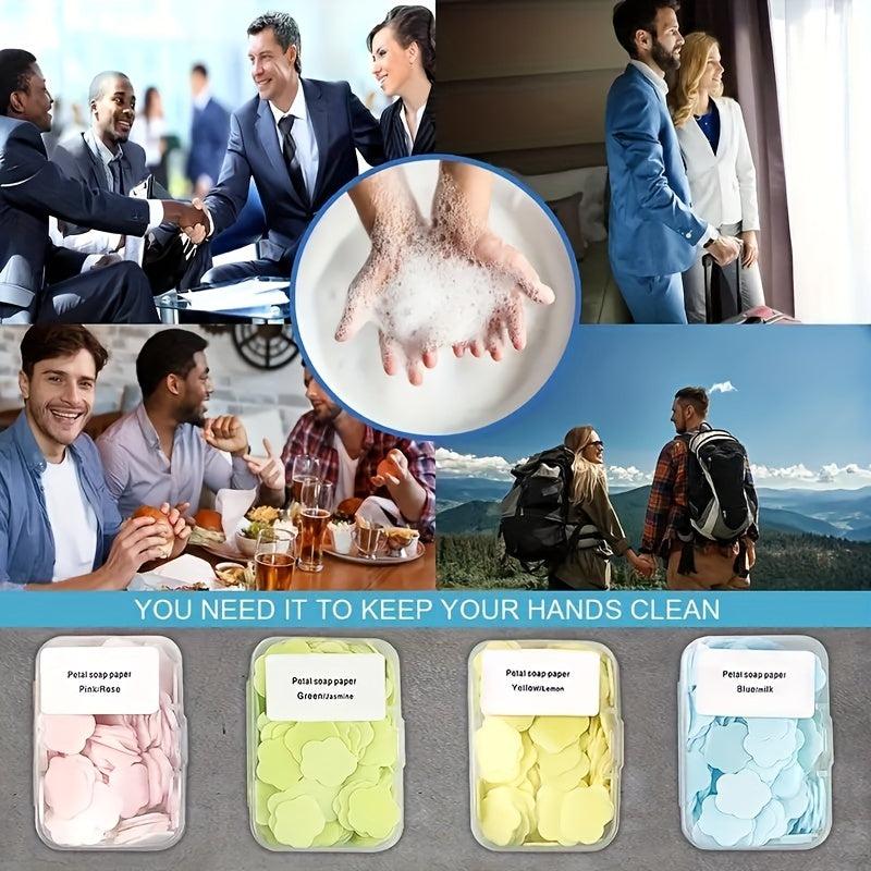 Portable Petal Soap Sheets For Hand Washing, Camping - 4PCS