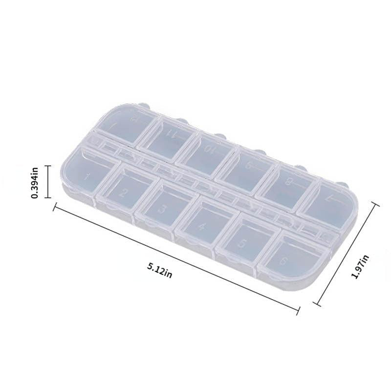 12 Grids Nail Art Storage Box Plastic Nail Art Rhinestone Storage Box