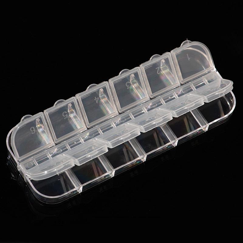 12 Grids Nail Art Storage Box Plastic Nail Art Rhinestone Storage Box