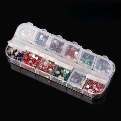 12 Grids Nail Art Storage Box Plastic Nail Art Rhinestone Storage Box