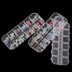 12 Grids Nail Art Storage Box Plastic Nail Art Rhinestone Storage Box