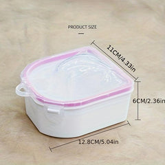 2-Layer Nail Art Soak Bowl for Manicure Spa Tool, Pink