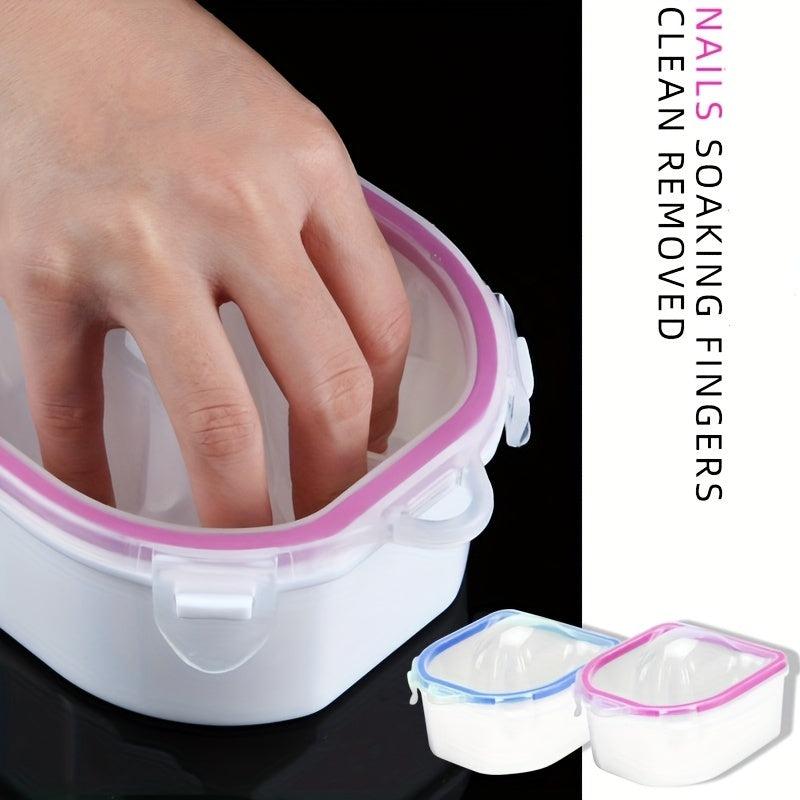 2-Layer Nail Art Soak Bowl for Manicure Spa Tool, Pink