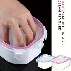 2-Layer Nail Art Soak Bowl for Manicure Spa Tool, Pink