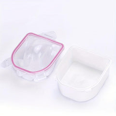 2-Layer Nail Art Soak Bowl for Manicure Spa Tool, Pink