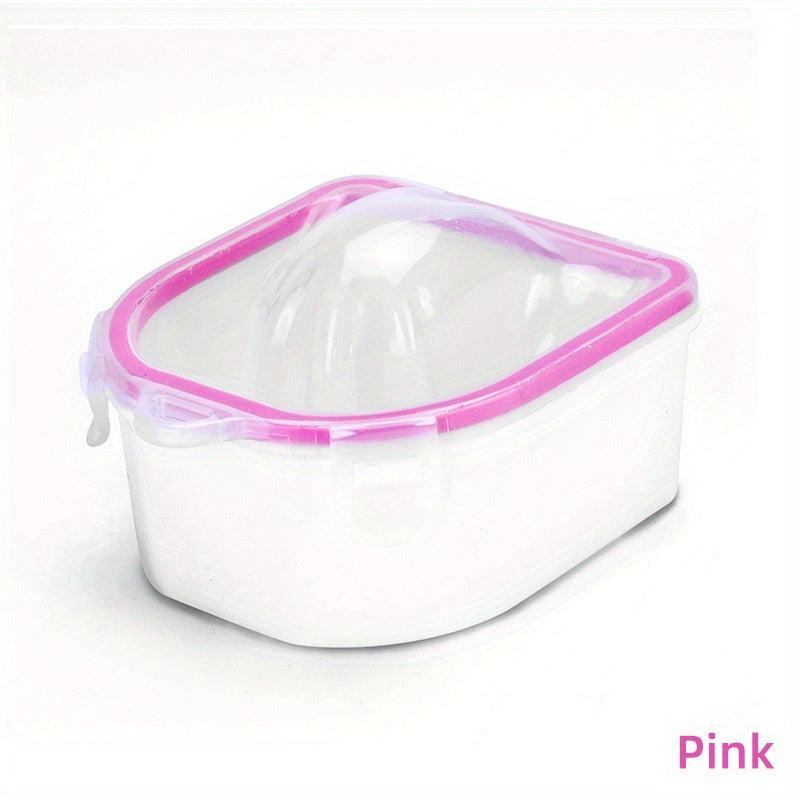 2-Layer Nail Art Soak Bowl for Manicure Spa Tool, Pink