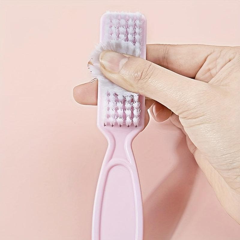 2pcs Pink Nail Brush Set Manicure Tools for Cleaning Toes and Fingernails