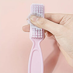 2pcs Pink Nail Brush Set Manicure Tools for Cleaning Toes and Fingernails