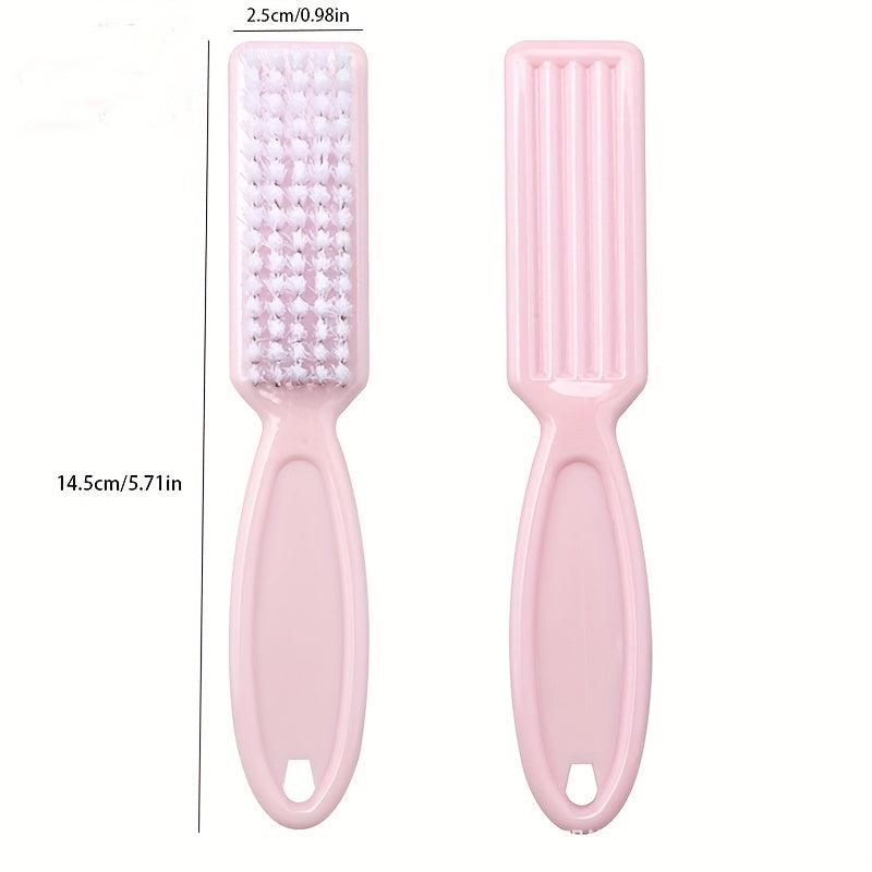 2pcs Pink Nail Brush Set Manicure Tools for Cleaning Toes and Fingernails