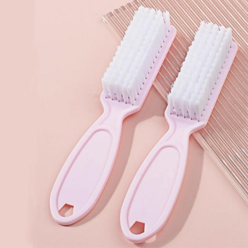 2pcs Pink Nail Brush Set Manicure Tools for Cleaning Toes and Fingernails