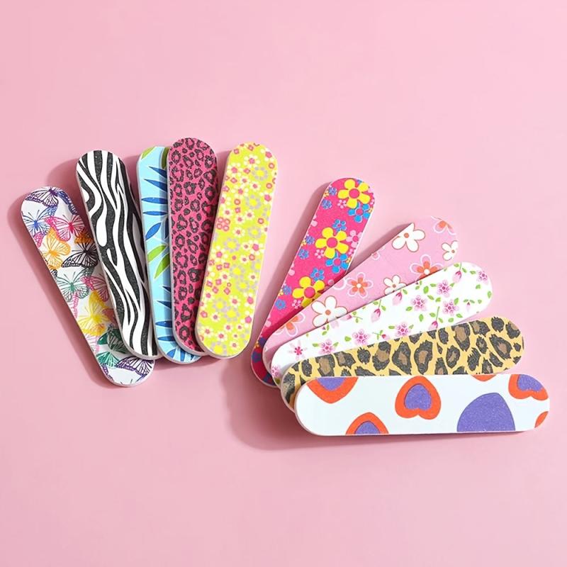 10Pcs Mini Nail Files Double Sided Boards Manicure Pedicure Tool