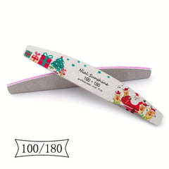 25 Pcs Christmas Printed Fingernail Files Double Sided Sanding Polishing Files