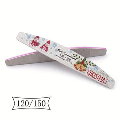 25 Pcs Christmas Printed Fingernail Files Double Sided Sanding Polishing Files