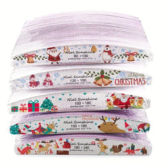25 Pcs Christmas Printed Fingernail Files Double Sided Sanding Polishing Files