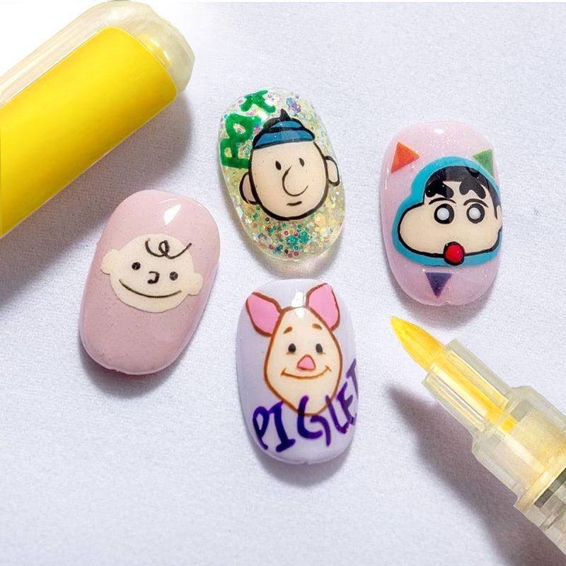 6 pcs 3D Painted Nail Art Pen Set for Drawing Dotting Flower DIY Gel Polish