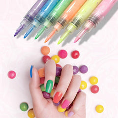 6 pcs 3D Painted Nail Art Pen Set for Drawing Dotting Flower DIY Gel Polish