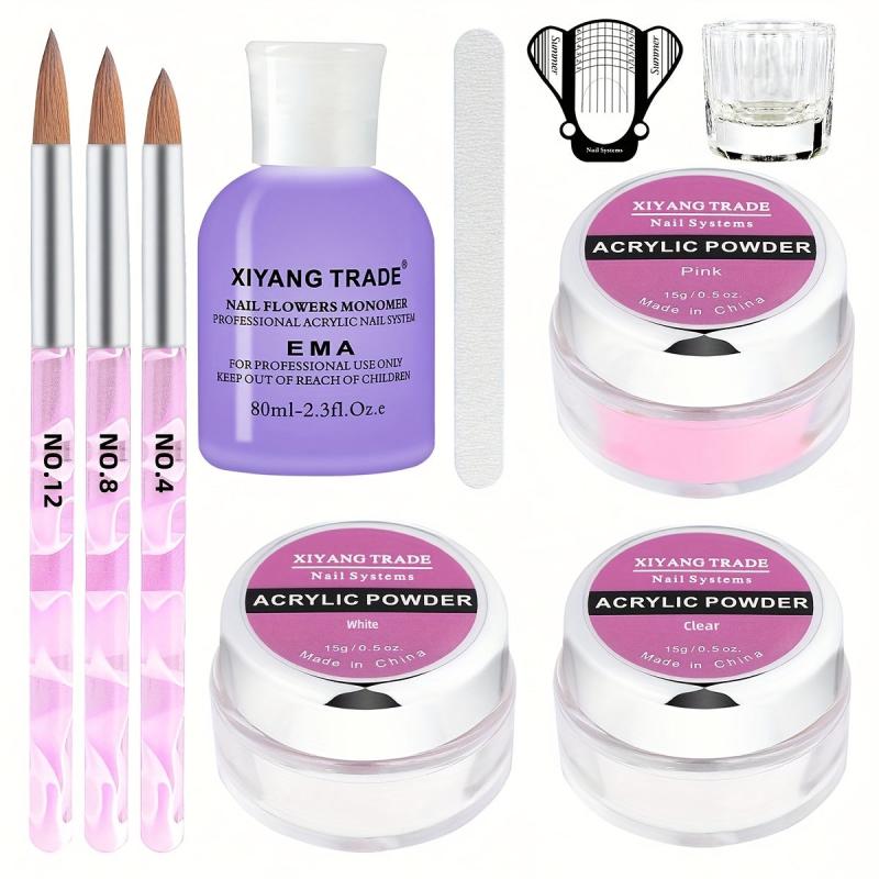 10pcs Set Acrylic Gel Kit Nail Art Decoration For Manicure Set Kit
