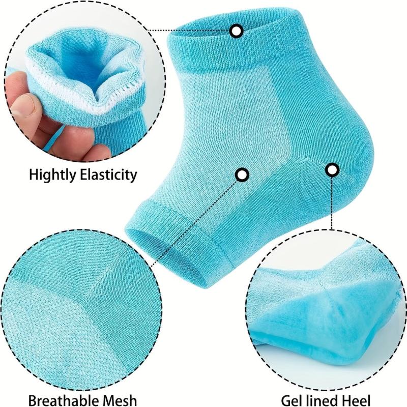 Moisturizing Sleeves 2 Pairs Heel and Toeless Toe Socks for Dry Cracked Feet