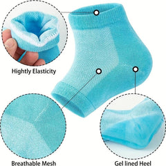 Moisturizing Sleeves 2 Pairs Heel and Toeless Toe Socks for Dry Cracked Feet