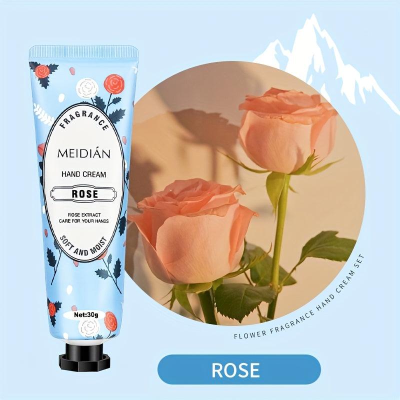 5pcs Flower Fragrance Hand Cream Set - Moisturizing & Nourishing for Dry Hands