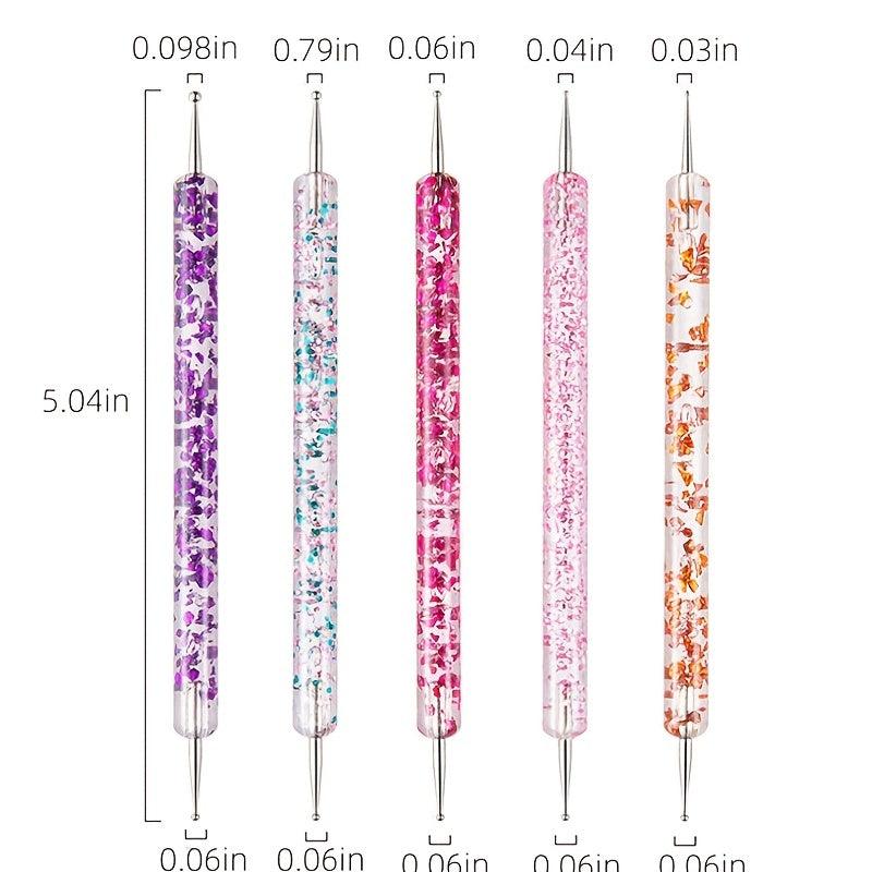 5 Pcs Acrylic Double Head Dotting Pen Nail Art Manicure Tools