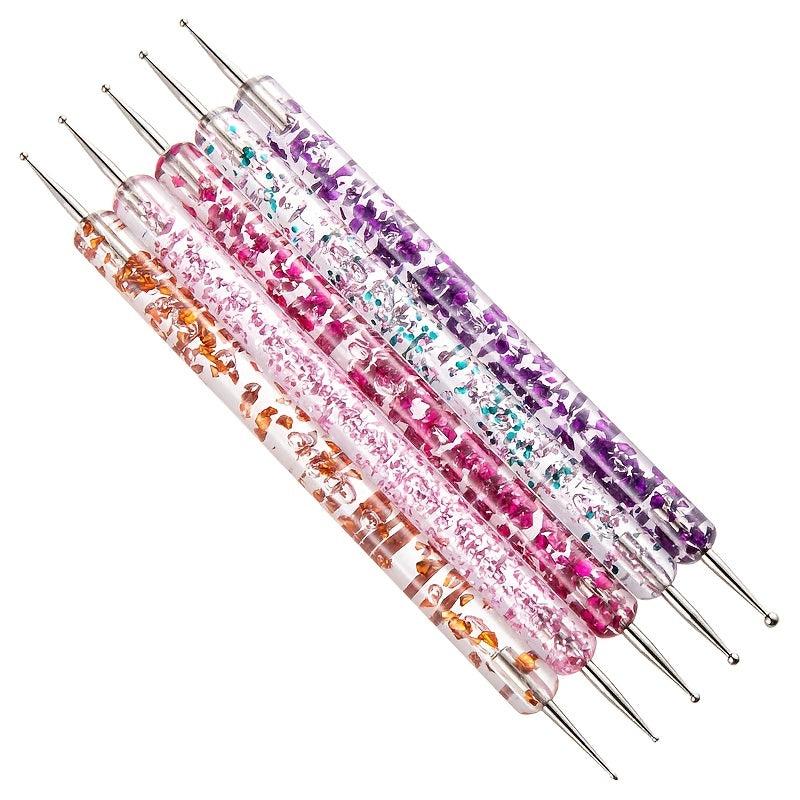5 Pcs Acrylic Double Head Dotting Pen Nail Art Manicure Tools