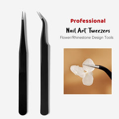 Curved & Straight Tweezers Nail Art Tools