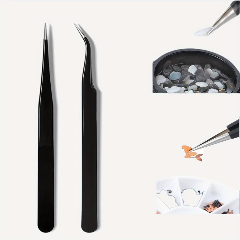 Curved & Straight Tweezers Nail Art Tools