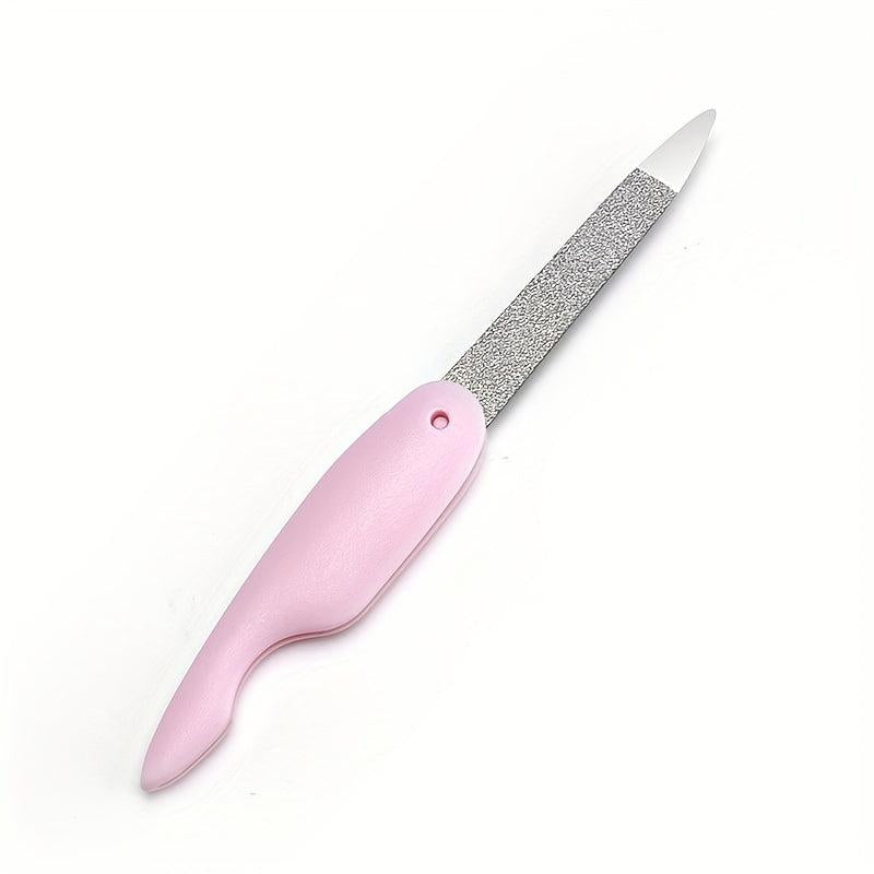 Metal Folding Nail File Stainless Steel Double Sided Professional Tool