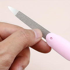 Metal Folding Nail File Stainless Steel Double Sided Professional Tool