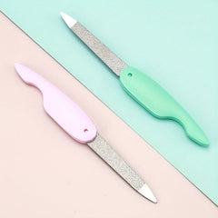 Metal Folding Nail File Stainless Steel Double Sided Professional Tool