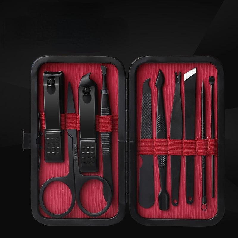 10-Piece Manicure and Pedicure Grooming Kit with Tools and Scissors