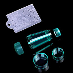 Double Sided Nail Art Stamper with Clear Silicone Stamping DIY Nail Tools