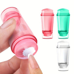 Double Sided Nail Art Stamper with Clear Silicone Stamping DIY Nail Tools