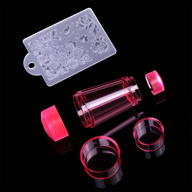 Double Sided Nail Art Stamper with Clear Silicone Stamping DIY Nail Tools