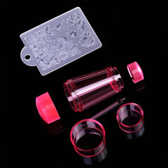 Double Sided Nail Art Stamper with Clear Silicone Stamping DIY Nail Tools