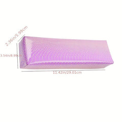 Nail Art Hand Pillow Stripe PU Leather Soft Rest Holder