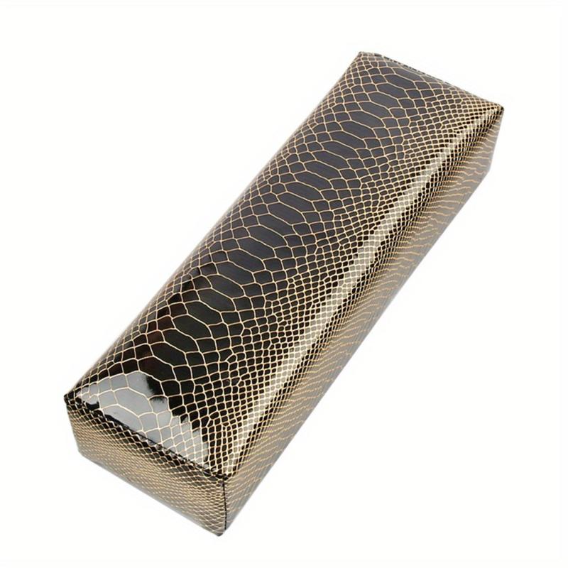 Nail Art Hand Pillow Stripe PU Leather Soft Rest Holder