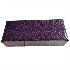 Nail Art Hand Pillow Stripe PU Leather Soft Rest Holder
