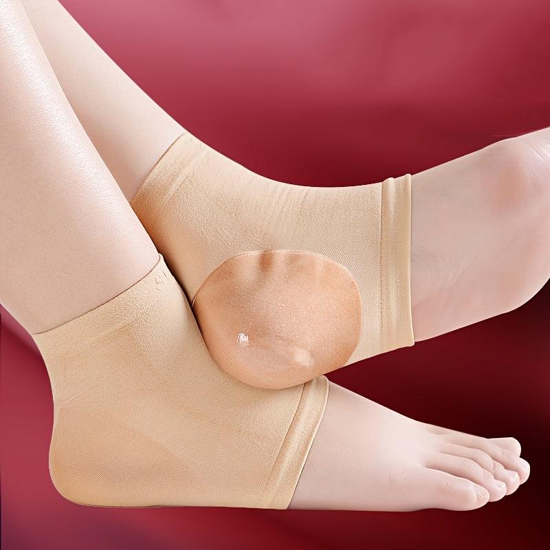 Moisturizing Gel Heel Socks Soften Dry Cracked Heels Toeless for Comfort