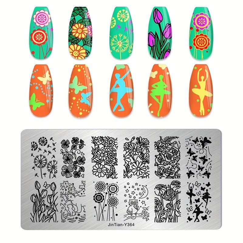 Animal Printed Stainless Steel Nail Stamping Plates