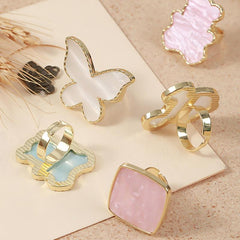 Adjustable Butterfly Nail Palette Finger Ring